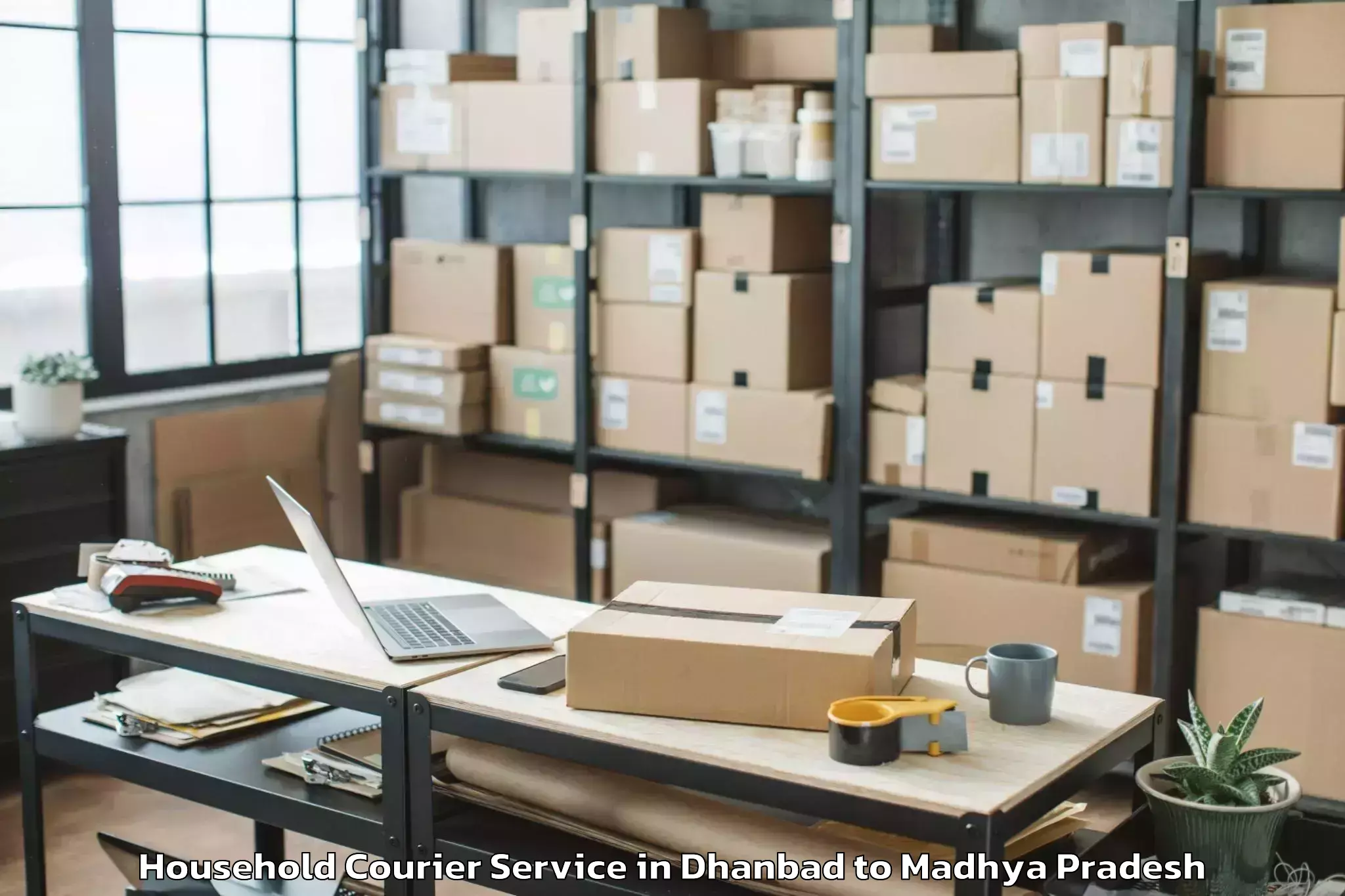 Easy Dhanbad to Daboh Household Courier Booking